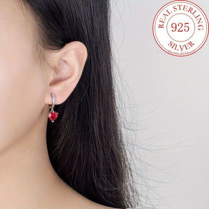 Parure de bijoux pour femme en argent sterling 925 avec cœur en zircon cubique – Trio de 3 pièces : collier, bague et boucles d'oreilles, coffret cadeau romantique en CZ pour anniversaire, Saint-Valentin, disponible en 4 couleurs