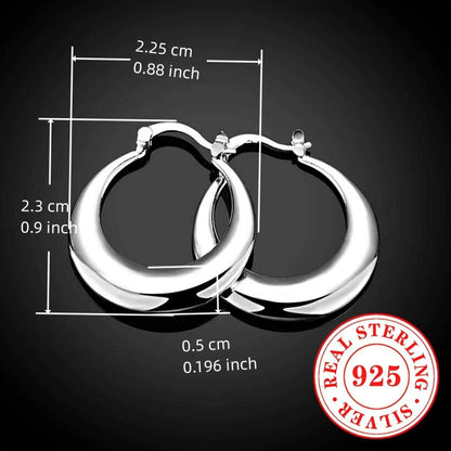 Créoles en argent sterling 925 pour femme – Boucles d'oreilles huggies élégantes, brillantes et hypoallergéniques, finition polie pour un usage quotidien, soirées et occasions spéciales, bijoux en argent légers et séduisants, idée cadeau