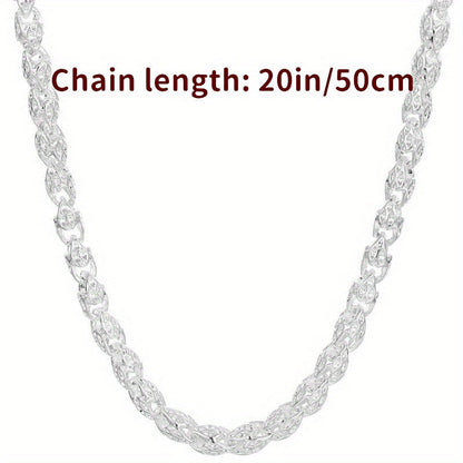 Collier chaîne bambou en argent sterling 925, 61 cm – Sans nickel, hypoallergénique, léger 6g, bijou de mode unisexe – Cadeau idéal pour hommes et femmes