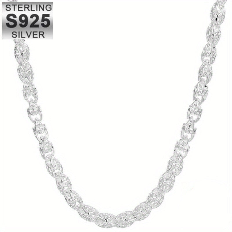 Collier chaîne bambou en argent sterling 925, 61 cm – Sans nickel, hypoallergénique, léger 6g, bijou de mode unisexe – Cadeau idéal pour hommes et femmes