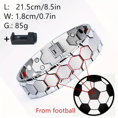 Bracelet magnétique sphérique pour homme en acier titane – Bracelet minimaliste élégant pour homme, cadeau idéal pour la fête des pères, disponible en noir, argent et or