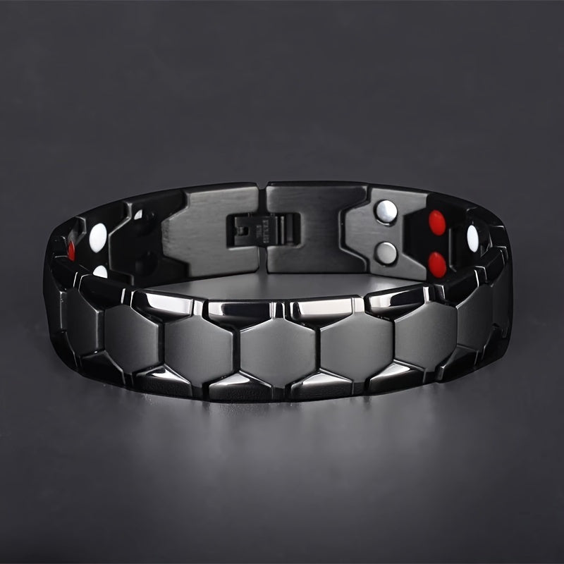Bracelet magnétique sphérique pour homme en acier titane – Bracelet minimaliste élégant pour homme, cadeau idéal pour la fête des pères, disponible en noir, argent et or
