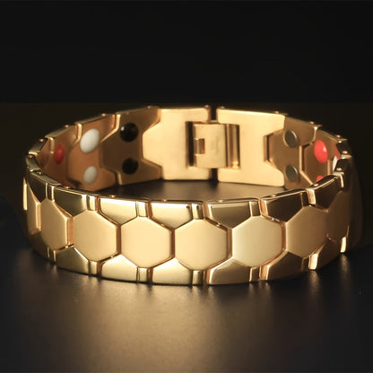 Bracelet magnétique sphérique pour homme en acier titane – Bracelet minimaliste élégant pour homme, cadeau idéal pour la fête des pères, disponible en noir, argent et or