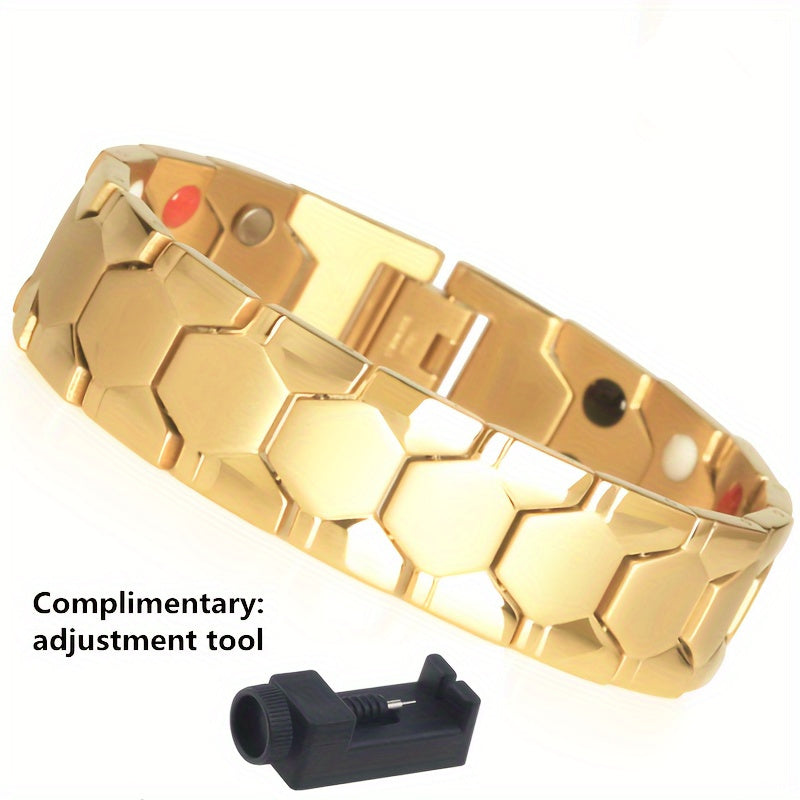Bracelet magnétique sphérique pour homme en acier titane – Bracelet minimaliste élégant pour homme, cadeau idéal pour la fête des pères, disponible en noir, argent et or