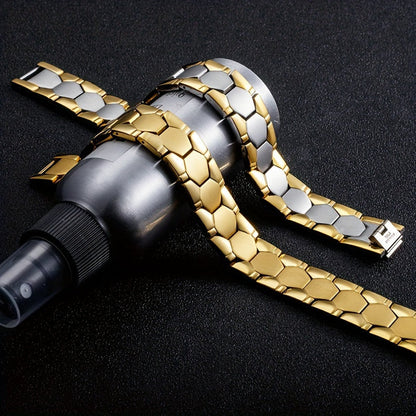 Bracelet magnétique sphérique pour homme en acier titane – Bracelet minimaliste élégant pour homme, cadeau idéal pour la fête des pères, disponible en noir, argent et or
