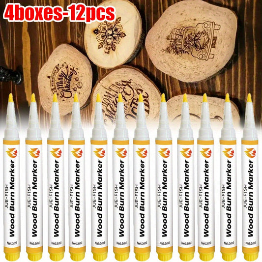 Wood Burning Kit 12 Pcs Pyrography Set with Wooden Coasters Burning Pen DIY Woodworking Craft Tool 4 Boxes
