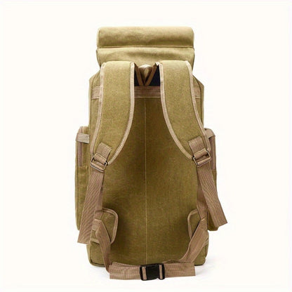 90L Hiking Backpack Large Capacity Camping Mountaineering Pack – Wear-Resistant Waterproof Multi-Day Trekking Rucksack for Men & Women, Outdoor Travel Bag, Green Khaki Black