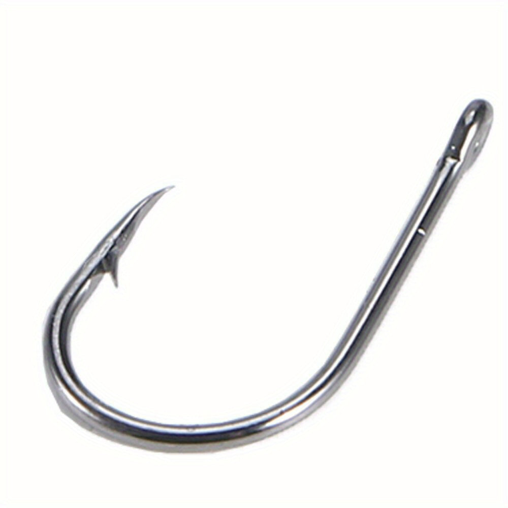 1000 hameçons assortis, tailles n°3 à n°12, en acier au carbone, pointus et ardillonnés, avec boîte de rangement portable, équipement de pêche en eau douce et en mer pour bar, truite et carpe – Noir et argent