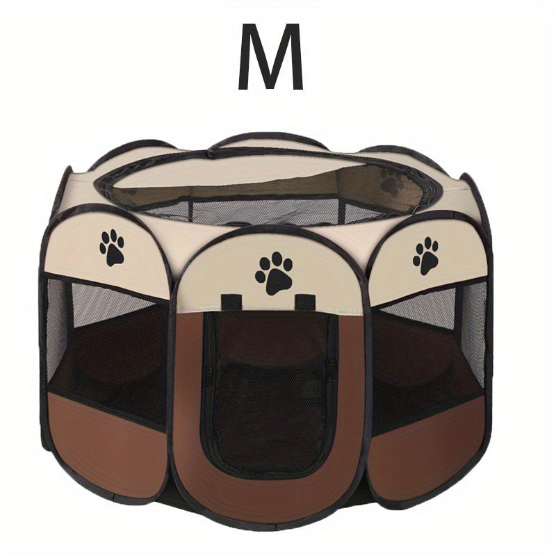 Parc pour animaux pliable et portable avec porte zippée – 3 tailles (S/M/L) Enclos grillagé rétractable pour chats, chiens, chiots et chatons, enclos anti-rayures pour intérieur et extérieur
