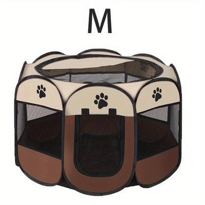 Parc pour animaux pliable et portable avec porte zippée – 3 tailles (S/M/L) Enclos grillagé rétractable pour chats, chiens, chiots et chatons, enclos anti-rayures pour intérieur et extérieur