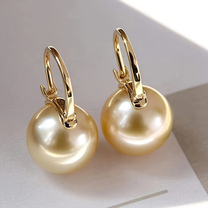 Boucles d'oreilles pendantes en argent sterling 925 avec perles pour femmes – Design rond rétro et élégant, hypoallergéniques, légères, parfaites pour le quotidien, les fêtes et les cadeaux