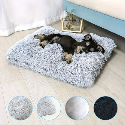 Panier pour chien et chat en peluche surdimensionné, tapis épais, chaud et lavable, lit pour animaux en polyester avec housse amovible, toutes races et tailles, mobilier pour animaux confortable et durable, gris clair, S, L, XL