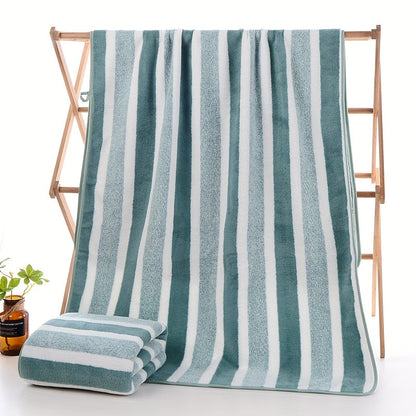 Ensemble de serviettes de bain rayées, absorbantes, à séchage rapide, ultra douces et douces pour la peau, 70 x 140 cm, pour la maison, la salle de bain ou la plage – Disponible en lot de 1 ou 4, plusieurs couleurs au choix
