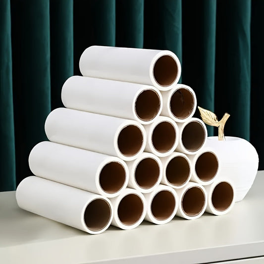 Set de rouleaux anti-poils d'animaux portables avec 5 recharges extra-adhésives - Rouleau anti-peluches jetable pour poils de chien et chat sur tapis et vêtements - Rouleau de papier facile à remplacer (3 tailles au choix)