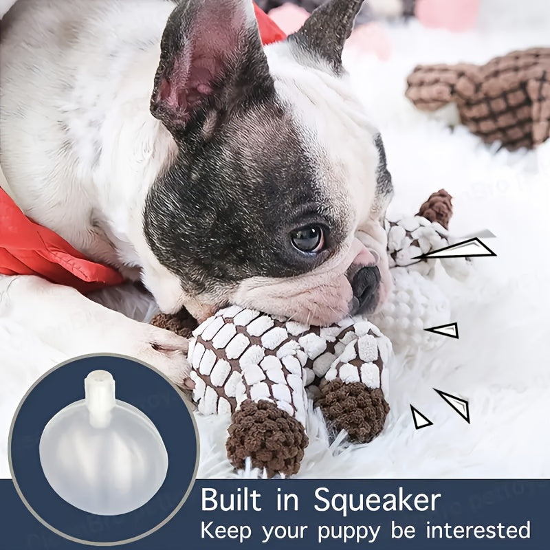 Lot de 6 jouets en peluche grinçants pour chien – Ensemble de jouets à mâcher et de dentition en forme d'animaux mignons, jouets interactifs en peluche pour petits et moyens chiens, soulagement de l'anxiété et nettoyage des dents, sûrs et durables