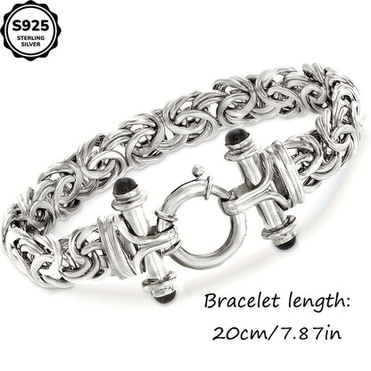 Bracelet classique pour femme en argent sterling 925 – Élégant bracelet chaîne en argent pour un anniversaire, une remise de diplôme et la Saint-Valentin, boîte cadeau incluse