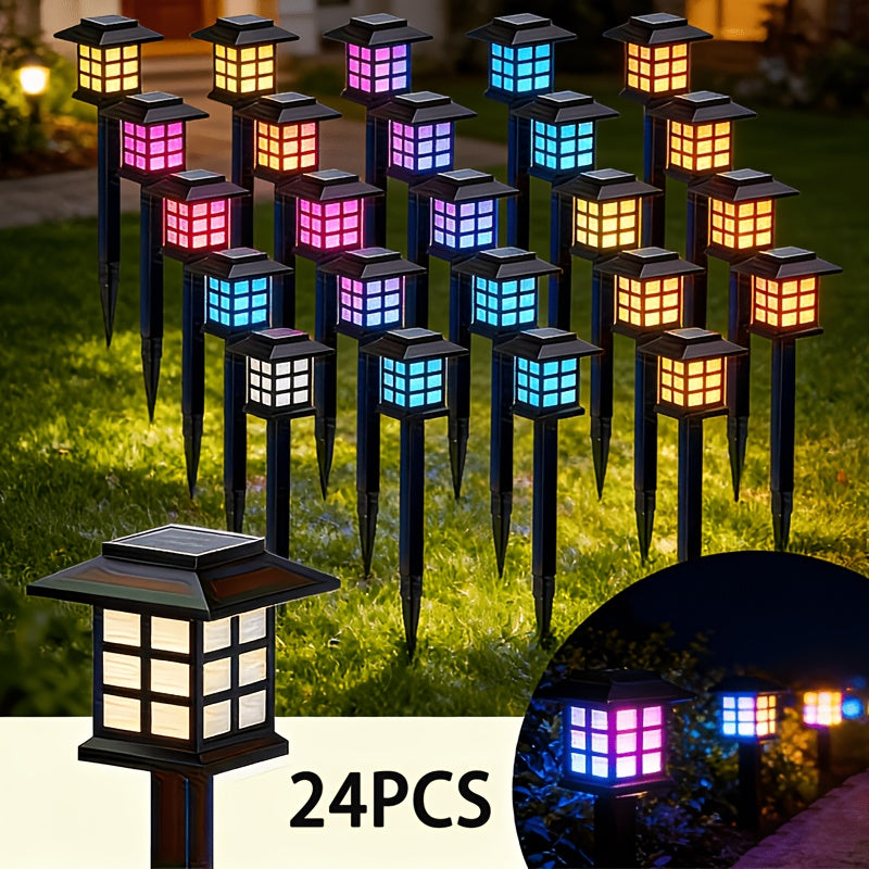 Lampes solaires d'extérieur à LED pour allée de jardin, éclairage paysager étanche IP44 pour trottoir, allée, pelouse, cour – Blanc chaud, lot de 6, 12 ou 24 – Décoration de Noël et de fêtes