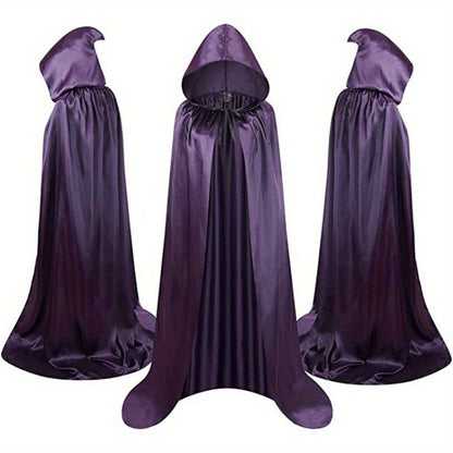 Cape de vampire gothique Halloween « Mort noire » 150 cm pour adultes – Aucun assemblage requis, costume à silhouette fluide pour maison de l'horreur, carnaval, cosplay, fête, décoration festive