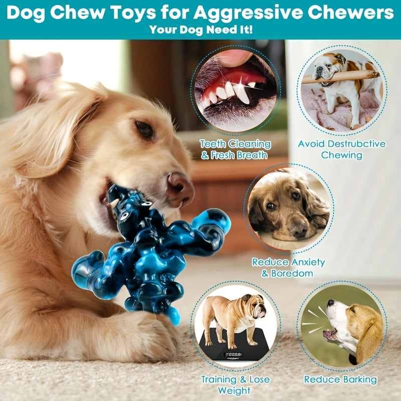 Jouet à mâcher indestructible en forme de crocodile pour chien – Jouet couineur durable en nylon et caoutchouc pour mâcheurs agressifs de 9 à 45 kg, saveur lait, texture à picots pour le nettoyage des dents, pour chiens de grande, moyenne et petite taille