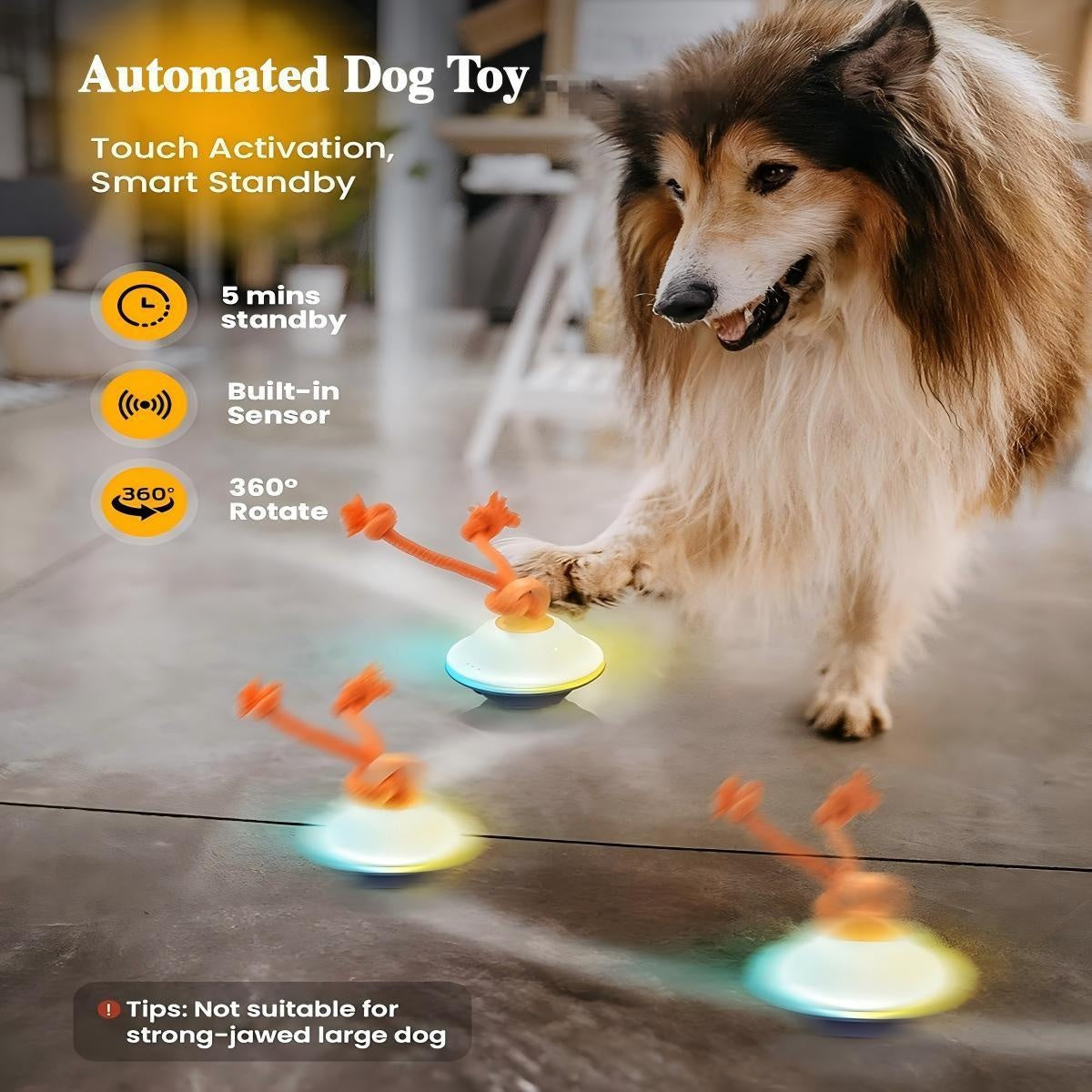 Jouet balle roulante automatique pour chien avec corde, activé par le mouvement, enregistrement vocal, rechargeable par USB, jouet interactif stimulant pour petits et moyens chiens, anti-ennui, gris et blanc