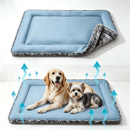 Tapis rafraîchissant pour chien pour l'été – Coussin rafraîchissant pour animal en polyester doux avec soutien cervical, tapis de sol de couchage intérieur pour chiens et chats très petits, petits et moyens, lit de soulagement de la chaleur