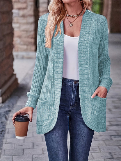 Women's Loose Casual Long Sleeve Blouse Solid Color Pocket Splicing Relaxed Fit Top 10 Colors S-XXL Spring Fall Everyday Wear