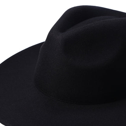 Chapeau de cow-boy à larges bords pour hommes et femmes – Fedora en feutre style western, chapeau style Panama Trilby jazz classique, chapeau de soleil pour festivals en plein air, voyages et tenue décontractée au quotidien