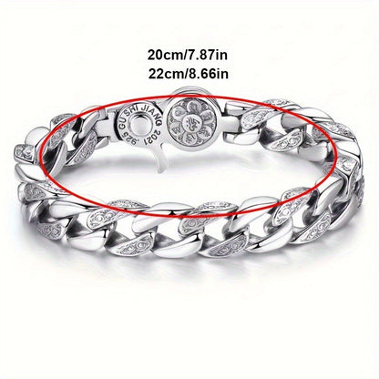 Bracelet homme en argent sterling 925 – Design à maillons classique, disponible en 3 tailles : 18 cm, 20 cm, 22 cm. Bijou à porter au quotidien, idéal comme cadeau pour hommes, famille et amis.