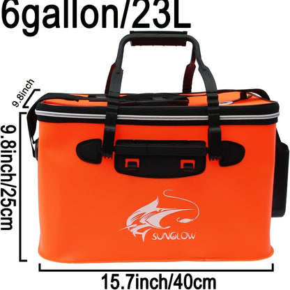 Seau à poisson pliable – Récipient portable en EVA pour poissons vivants et appâts, conteneur de pêche pliable pour le camping en plein air, pêche en eau douce et en eau salée