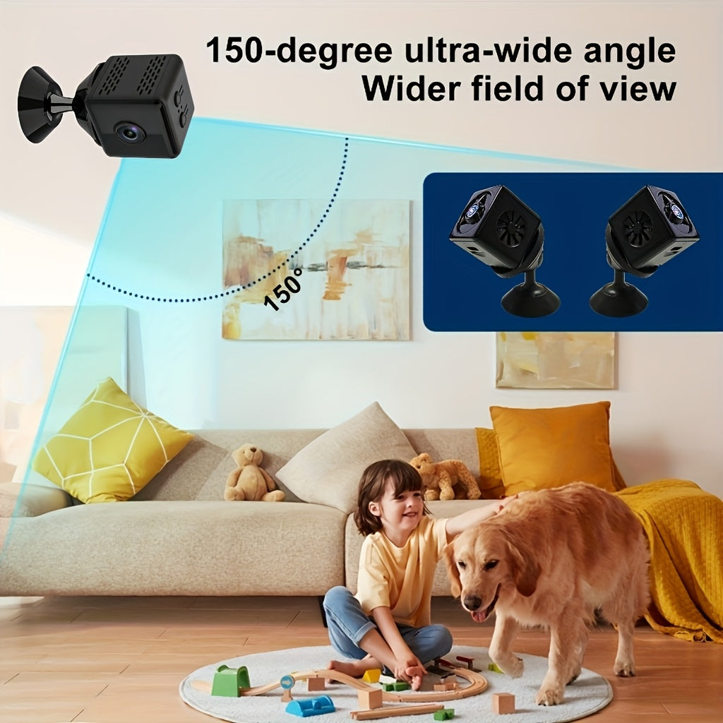 Mini caméra de sécurité sans fil 2K – Caméra de surveillance intérieure WiFi avec vision nocturne, support magnétique, enregistrement continu, moniteur pour bébé et animaux, alimentation USB/batterie, carte SD et stockage cloud