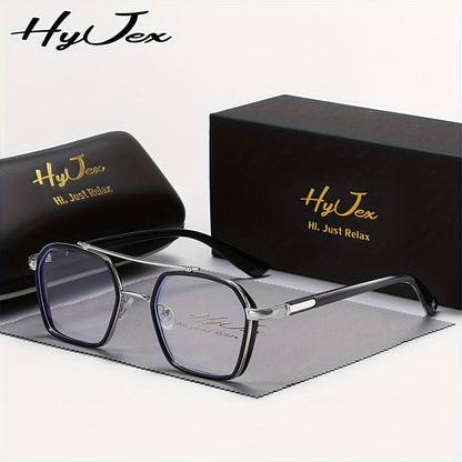 Lunettes anti-lumière bleue avec monture métallique à double pont – Lunettes tendance anti-fatigue visuelle à verres transparents pour hommes et femmes, lunettes sans correction pour ordinateur et écran