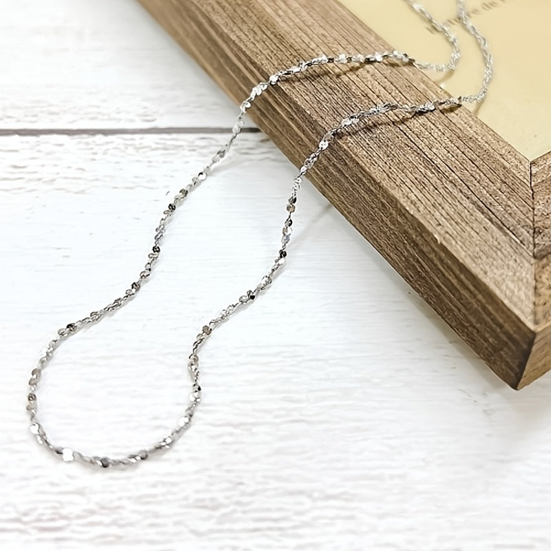 Chaîne en argent sterling S925, 4 mm de large, scintillante pour hommes et femmes – Bijou unisexe solide et brillant, coffret cadeau inclus, 45,7 cm et 55,9 cm, cadeau d'anniversaire ou de Saint-Valentin