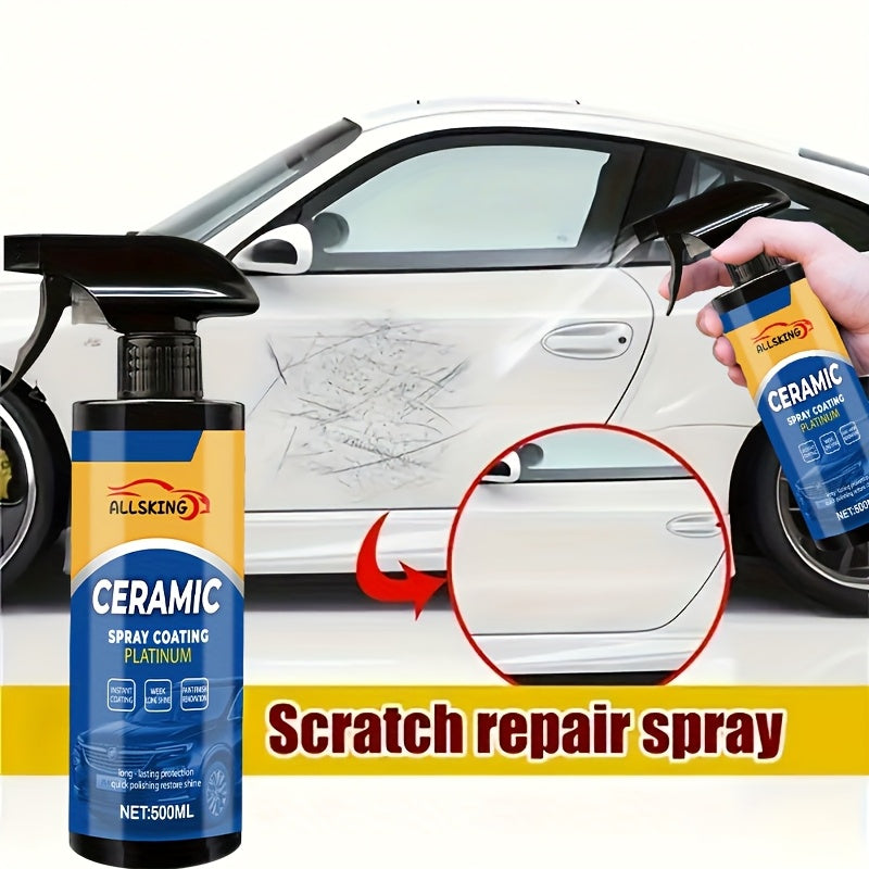 Spray de revêtement céramique nano 3-en-1 pour voitures – Résistant aux rayures, fini brillant haute définition, couche protectrice longue durée pour tous types de peinture, protection de peinture extérieure pour voiture, camion et SUV