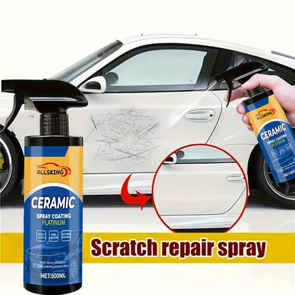 Spray de revêtement céramique nano 3-en-1 pour voitures – Résistant aux rayures, fini brillant haute définition, couche protectrice longue durée pour tous types de peinture, protection de peinture extérieure pour voiture, camion et SUV