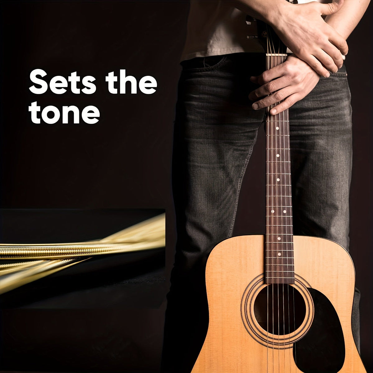 Jeu de cordes pour guitare acoustique – Finition bronze, âme hexagonale, tirant .010 forte tension, filage simple non revêtu pour un son riche et ample et une durabilité longue durée