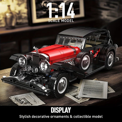Kit de construction de voiture classique vintage Mould King 10114 MOC – Ensemble de blocs de construction de modèle de 1308 pièces – Cadeau de collection compatible pour adultes et passionnés