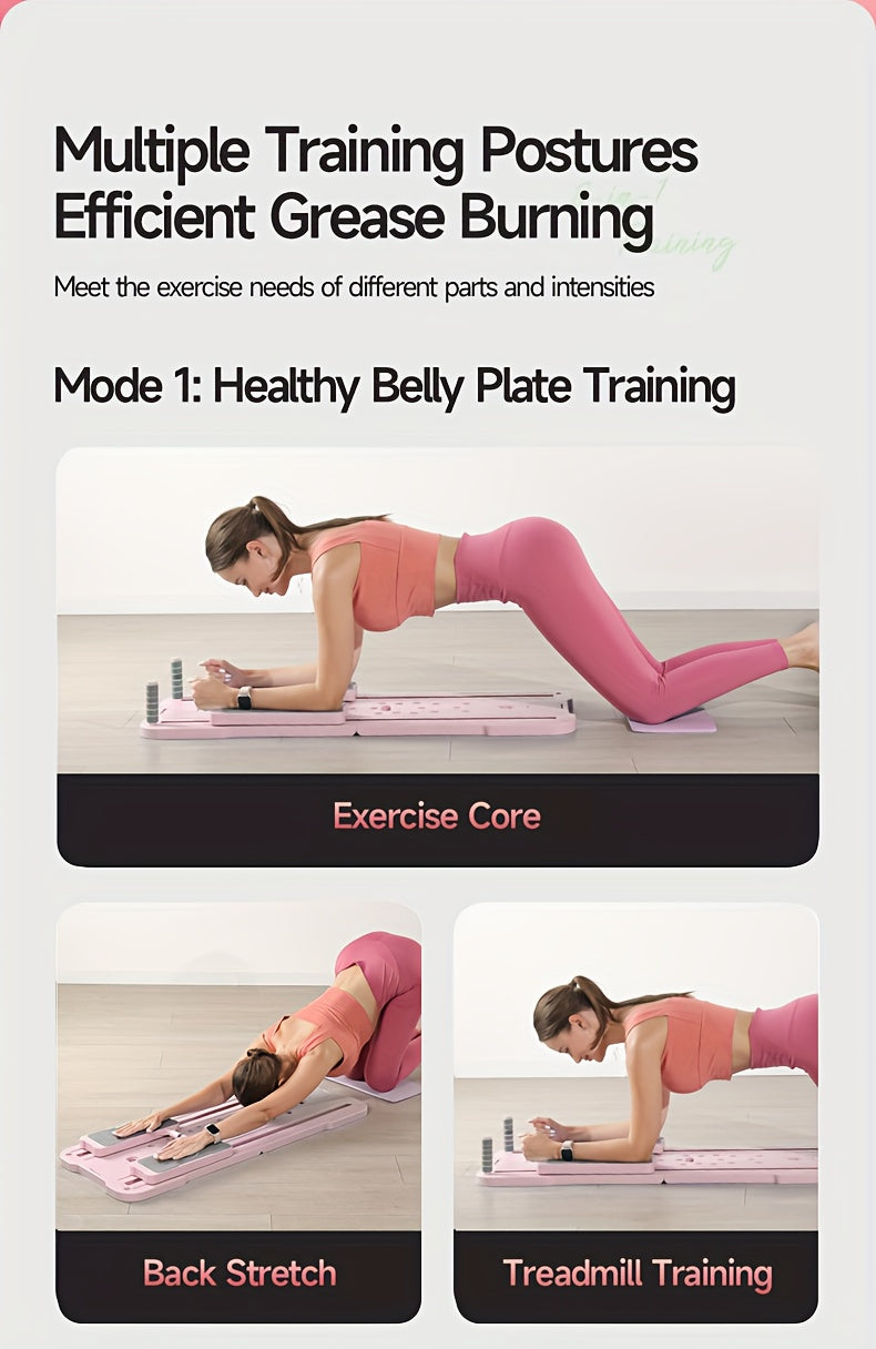 Planche de Pilates Reformer portable 9-en-1 pour salle de sport à domicile – Appareil multifonction pour abdominaux et pompes, entraîneur complet du corps, équipement de renforcement musculaire, cadeau idéal pour elle et lui