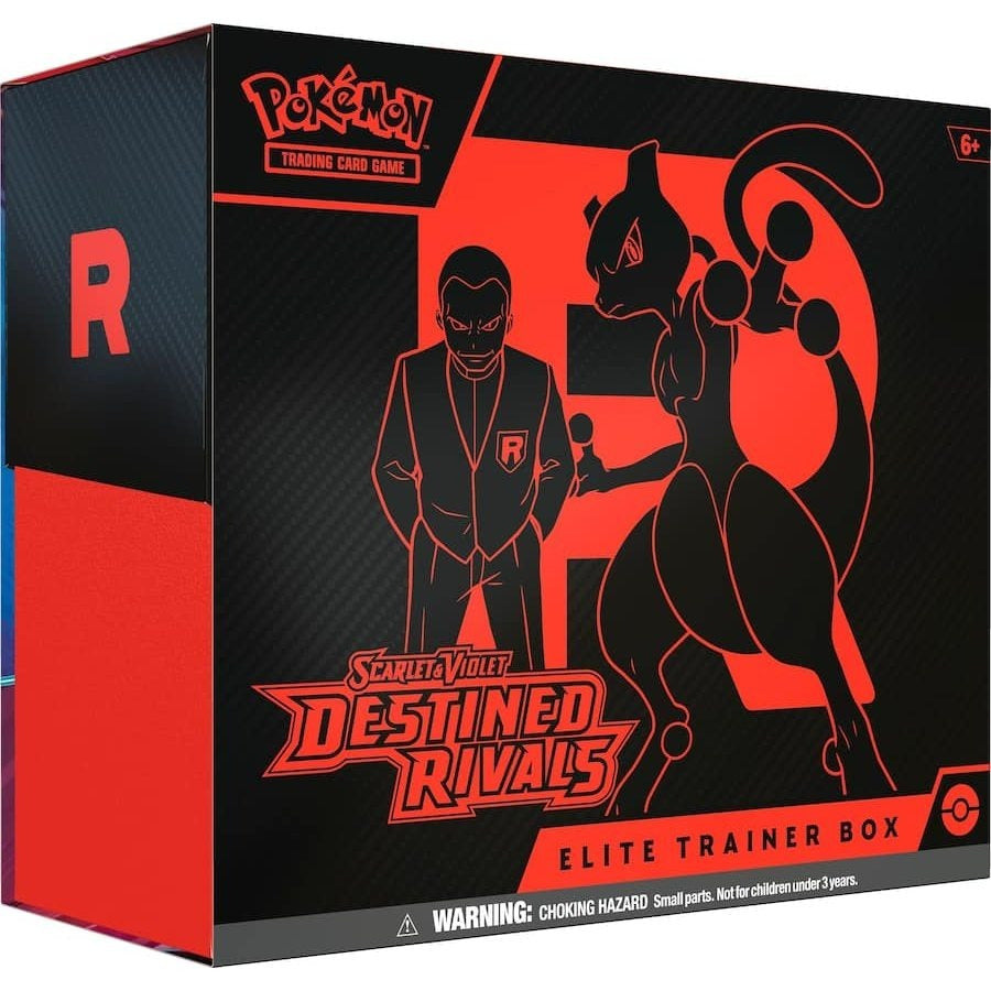 Coffret Dresseur d'élite JCC Pokémon Écarlate et Violet Destinées Rivales, 9 boosters, carte promo brillante, 65 protège-cartes, boîte de collection, code JCC Live
