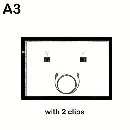 Tablette lumineuse LED A2 A3 A4 à luminosité réglable, double bande LED, table lumineuse pour diamond painting, croquis, dessin et art