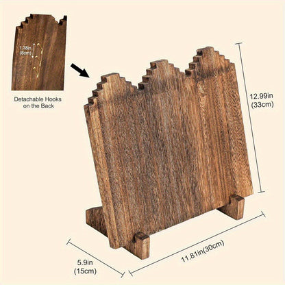 Présentoir à colliers en bois – Organisateur vertical rustique pour foires artisanales, vendeurs et décoration intérieure, base stable en bois durable, support de présentation pour colliers