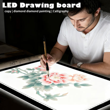 Tablette lumineuse LED A2 A3 A4 à luminosité réglable, double bande LED, table lumineuse pour diamond painting, croquis, dessin et art