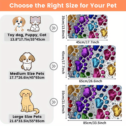 Tapis de nourrissage imperméable pour chiens et chats – Tapis de gamelle antidérapant et anti-écl aboussures, protecteur de sol absorbant à séchage rapide pour parquets et moquettes, tapis en polyester robuste pour mangeurs désordonnés et grandes races