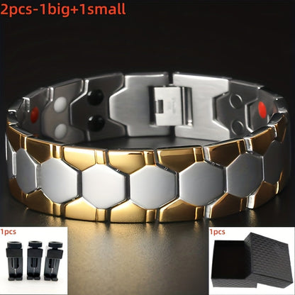 Bracelet magnétique sphérique pour homme en acier titane – Bracelet minimaliste élégant pour homme, cadeau idéal pour la fête des pères, disponible en noir, argent et or