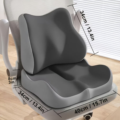 Coussin d'assise ergonomique en mousse à mémoire de forme pour chaise de bureau, fauteuil roulant et siège de voiture – Soulagement du coccyx profilé, housse en maille douce, base antidérapante, plusieurs couleurs disponibles