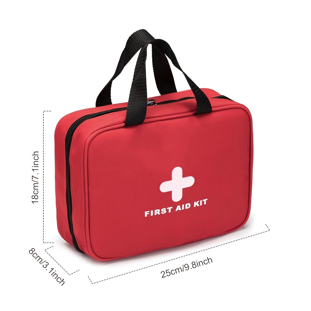 Trousse de premiers secours de 338 pièces, kit médical d'urgence compact et imperméable - Fournitures d'urgence pour la maison, le bureau, la voiture, les voyages, le camping, la randonnée et le bateau, rouge