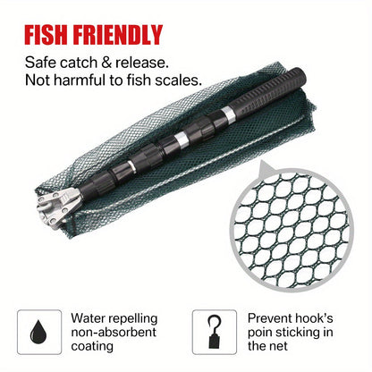 Épuisette de pêche télescopique pliable avec cadre en alliage d'aluminium – Manche extensible de 55 à 190 cm pour la pêche au bar, à la truite et à la mouche, épuisette professionnelle portable et repliable
