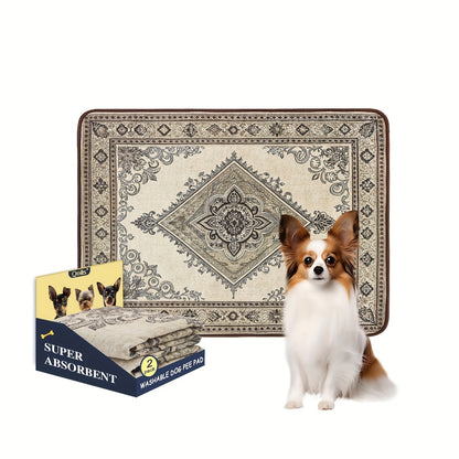 Washable Dog Pee Pads Reusable Puppy Training Pads Super Absorbent Heavy Duty Leakproof Non-Slip Pet Pads for Floor Crate Couch Whelping Multiple Sizes & Patterns Machine Washable