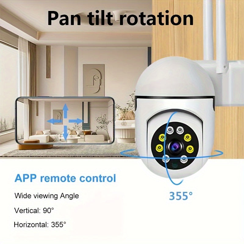Lot de 2 caméras de sécurité WiFi 3MP Full HD - Vision nocturne, audio bidirectionnel, détection de mouvement et alertes en temps réel, caméra de surveillance étanche IP54 pour intérieur/extérieur avec accès à distance via application et USB