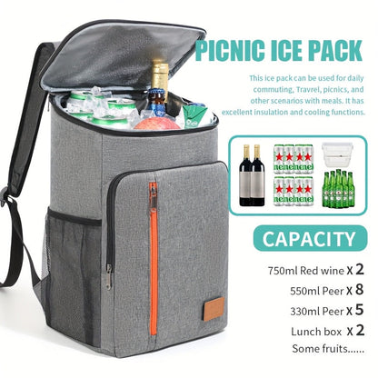 Sac à dos isotherme extra large, peut contenir plus de 30 canettes, sac à bandoulière étanche pour hommes et femmes, parfait pour le camping, le barbecue, la plage, le pique-nique et la randonnée – Compatible avec les pains de glace