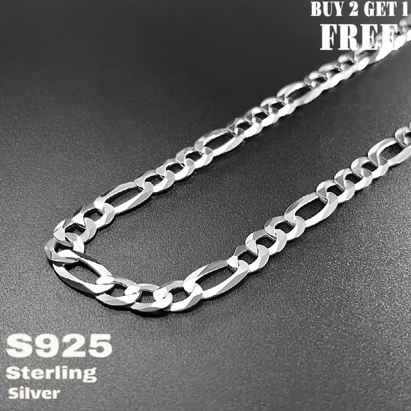 Collier chaîne Figaro en argent sterling 925 – 6 mm de large, 18 à 24 pouces, unisexe pour hommes et femmes, coffret cadeau inclus – Chaîne en argent classique pour un usage quotidien et offrir en cadeau